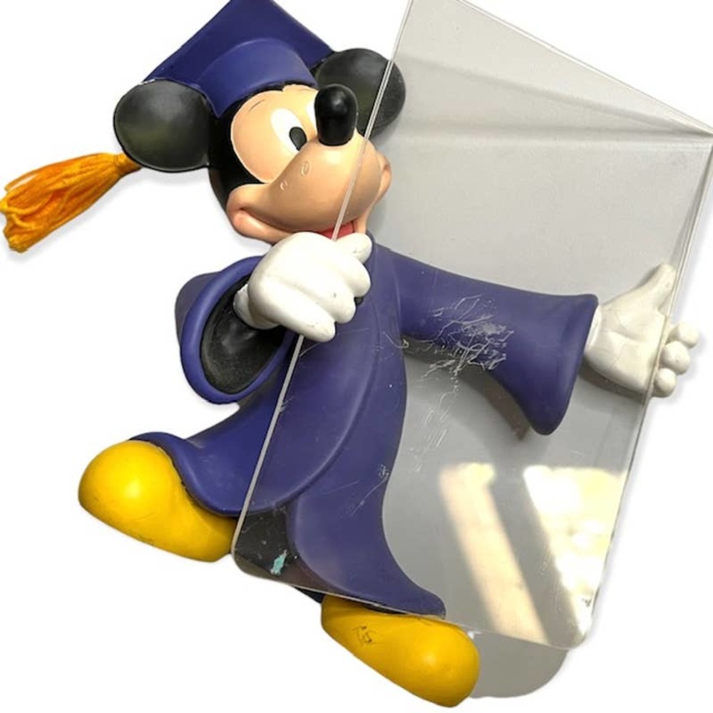 Vintage Disney Mickey Mouse Graduation Frame Holder Figurine